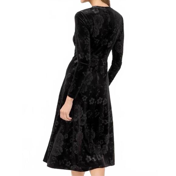NEW JOHNNY WAS embossed stretch velvet dress in black - Picture 3 of 5
